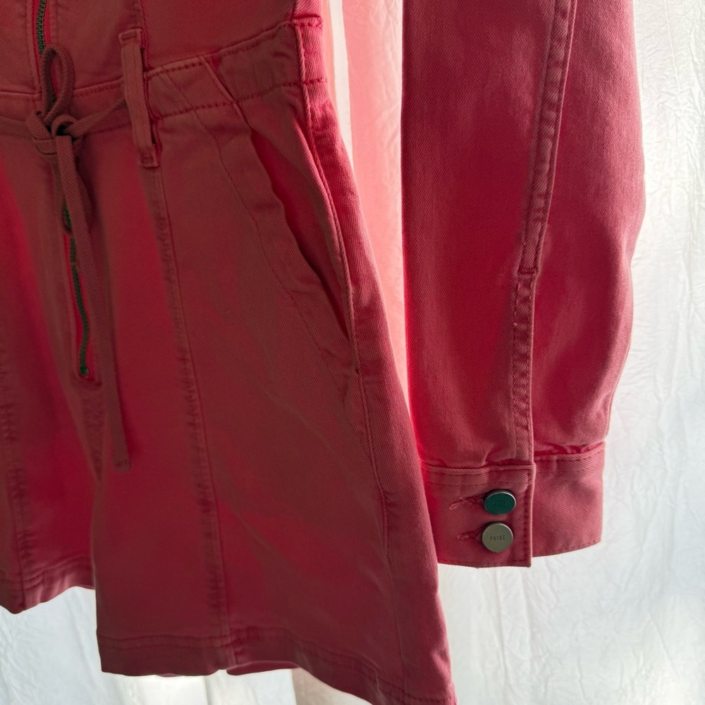 PAIGE Pink Long Sleeve Belted Shorts Romper - Picture 7 of 7